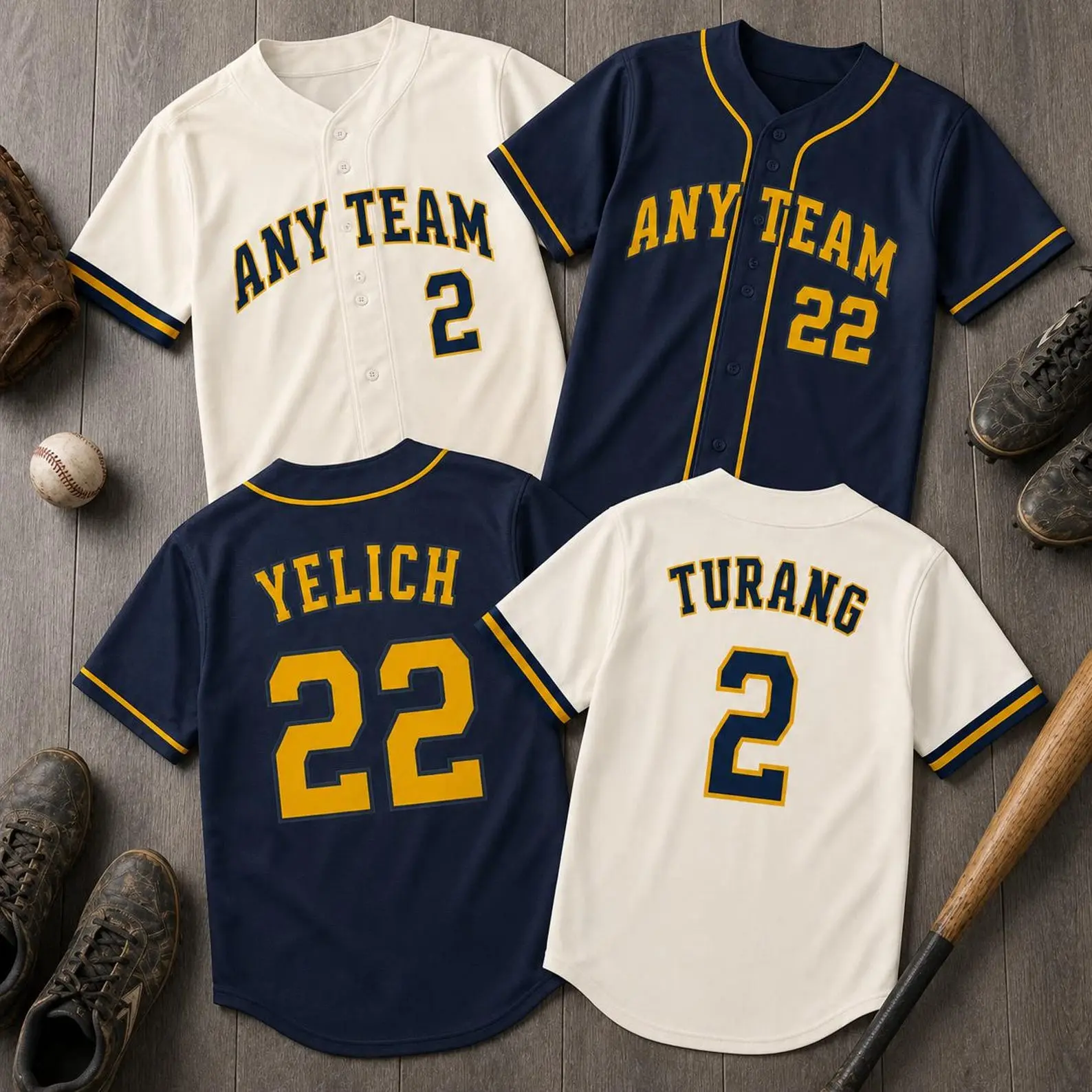 Milwaukee Gold Navy Baseball Jersey, Personalized Baseball Shirt, Custom Name Number Jersey Gift for Baseball Fans & Retro Game Day Style 3D PRINT Unisex Casual Size S-5XL