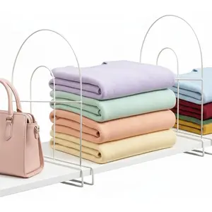 12-Pack 12" Tall Shelf Dividers - Closet Shelf Organizer - Easy to Install - No Tool - White PE Coating Steel