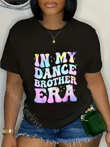 100% Cotton Unisex In My Dance Brother Era Funny Brother Dance Dancing T-Shirt