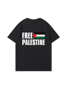 Free Palestine Black Flag Graphic Tee - Stand With Peolpe Oversized Top ,Crewneck Oversized Shirt for Men and Women,Funny Meme Shirt,Funny Shirts Men,Trendy T-shirts, Menswear Top,Best Gift Shirt for Thanksgiving, Christmas
