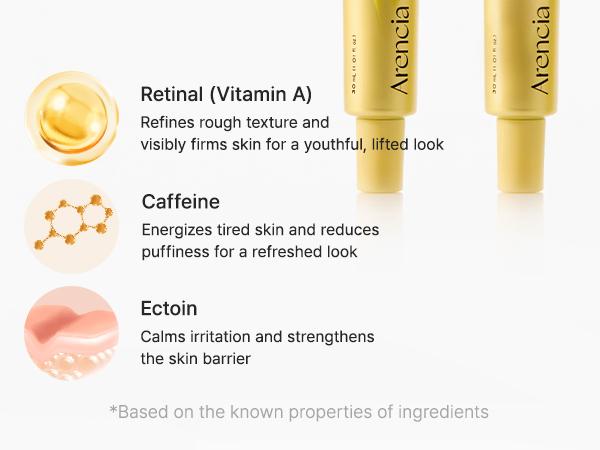 [Arencia Official] Booster Shot Skin Renewal Duo - Vitamin C & Retinal for Day And Night Brightening, Pore Minimizing, Moisturizing, and Fades Dark Spots | 1.01 fl oz + 1.01 fl oz