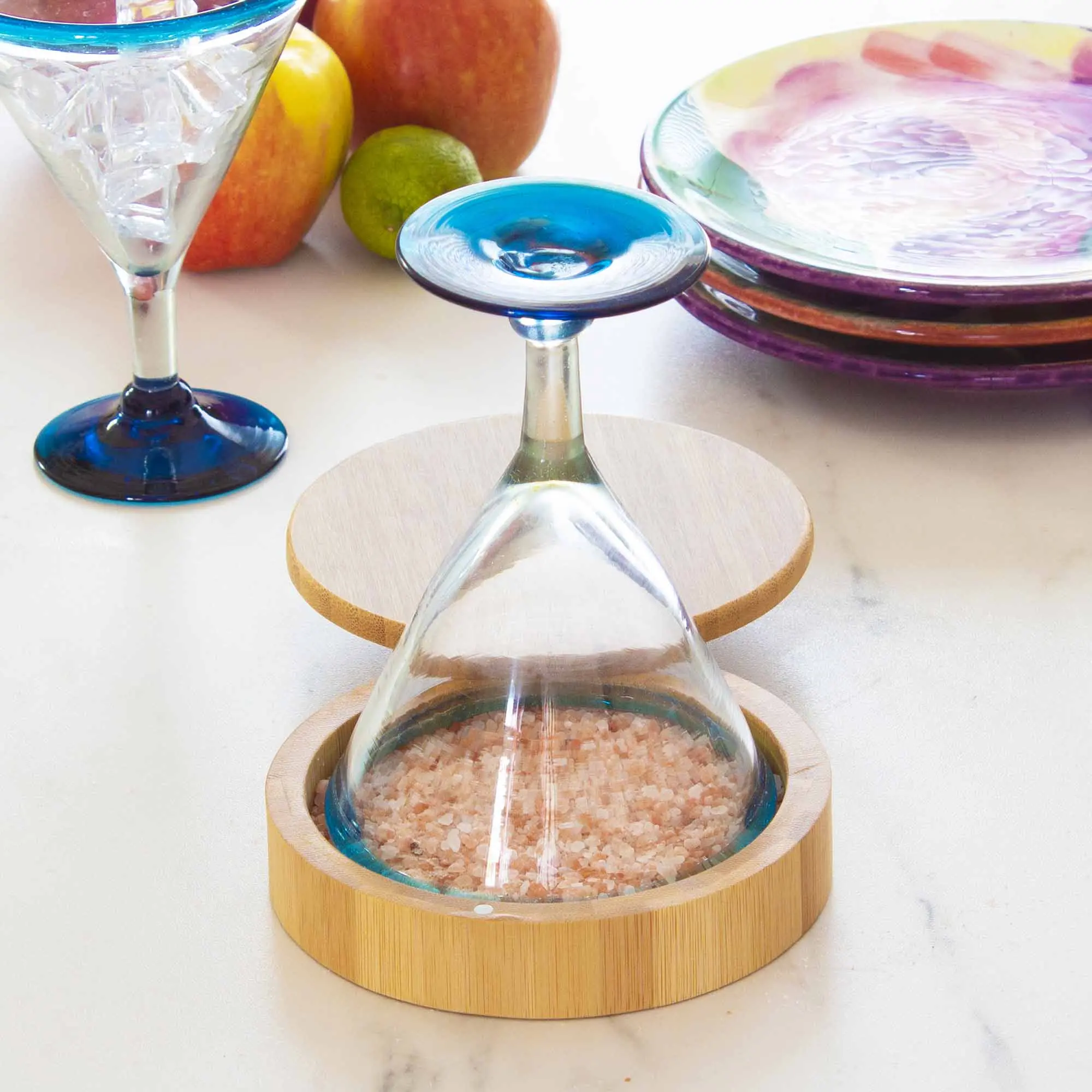 Totally Bamboo Margarita Salt Rimmer –  Glass Rimmer with Swivel Lid and Magnetic Closure | Cocktail Bar Tool for Margaritas and More