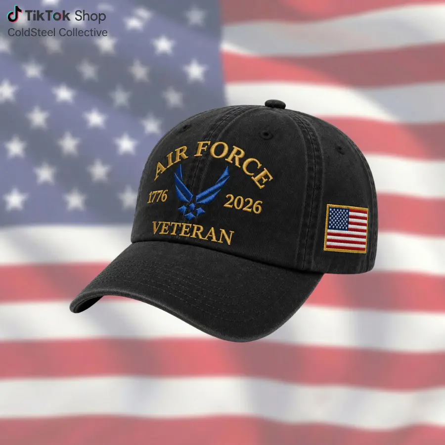 Military Aviation Heritage Embroidered Washed Dad Hat 250th Anniversary Patriotic USA Flag Vintage Cotton Adjustable Baseball Cap Service Inspired Gift for Men Women
