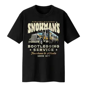 Snowman's Bootlegging Service Unisex T-Shirt - Smokey & The Bandit - Unis Sweatshirt, Gift Trending for All Sizes - Classic Tshirt, Hoodie and Sweatshirt Novelty Graphic T Shirt funny tshirt Undershirts Tees Casual Streetwear Classic Plain Men's Women