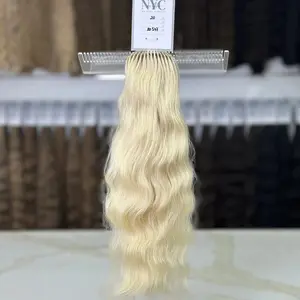 Premium Slavic Colored Hair Blonde Wavy Bulk 20 Inch | LuxHairNYC