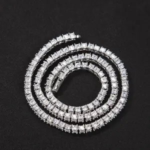 18K Gold Vacuum Plated Copper with 5A+ Sri Lanka Three Sides Zircon Necklace Miami Italy Mexico & Micro Inspired for Women & Men Luxury Jewelry,Daily Wear,Casual Fashion,Gift Idea,,Classic,Hip Hop,Simple,Sporty Style