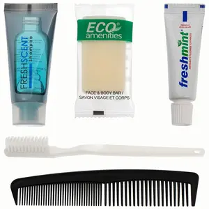 5 Piece Basic Wholesale Hygiene Kits - Travel Toiletry Supplies - Bulk Case of 96