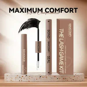 Maxcomfi 3-IN-1 Lash Bond, Waterproof Seal & Makeup Remover Duo Set - Latex-Free, Sensitive-Safe Cosmetic Adhesive for Lash Clusters, Pool-Proof Long-Lasting Hold