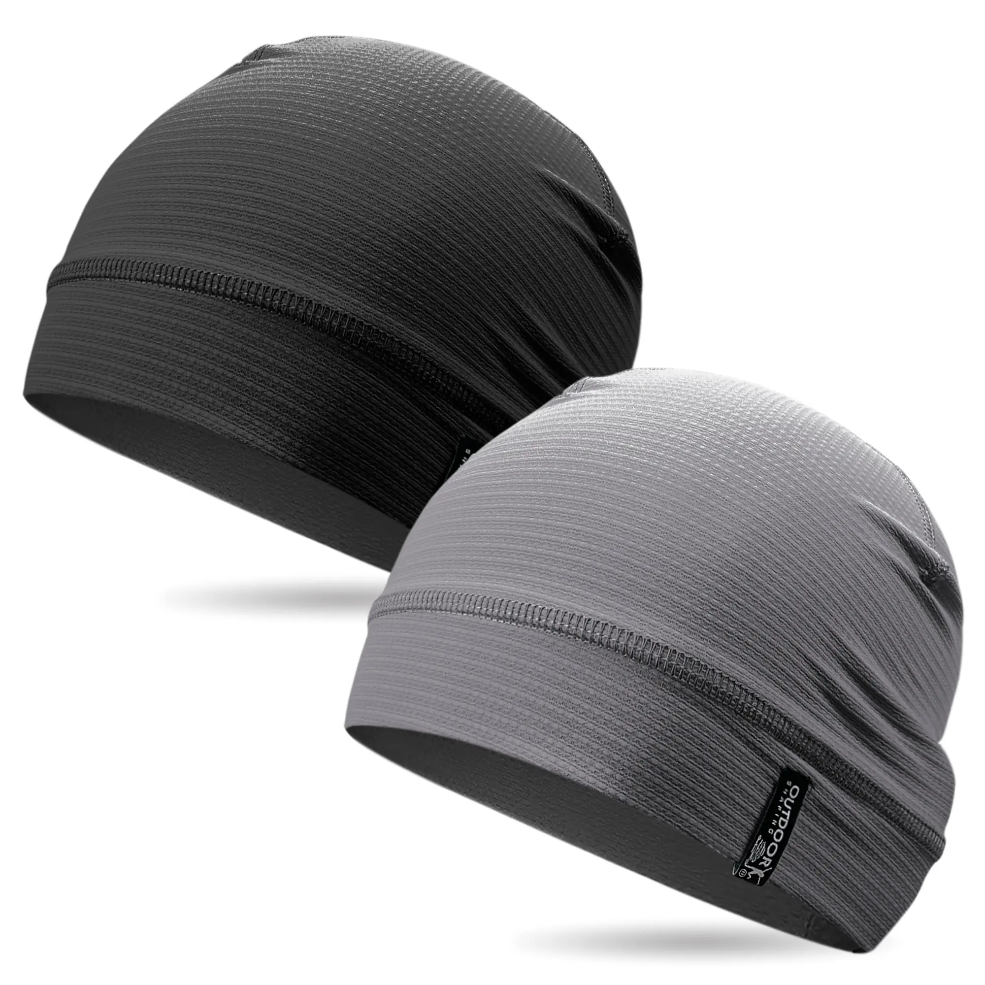 OUTDOOR SHAPING Lightweight Summer Beanie 2 Pack, Breathable Thin Jersey Skull Cap with Air Holes, Stretchy Helmet Liner Hat for Running, Cycling, Sleep, Men & Women High Quality Hat Adjustable Hat