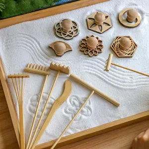 BangBangDa Mini Zen Garden Accessories - Tabletop Zen Garden Tools - Zen Garden Kit Rakes and Zen Stamp for Office Mini Zen Garden Set of 12