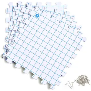 Interlocking Blocking Mats - 4-Pack Blocking Mats for Knitting and Crochet Projects, 12'' W x 12'' L Knitting Blocking Mats with 50 T-Pins