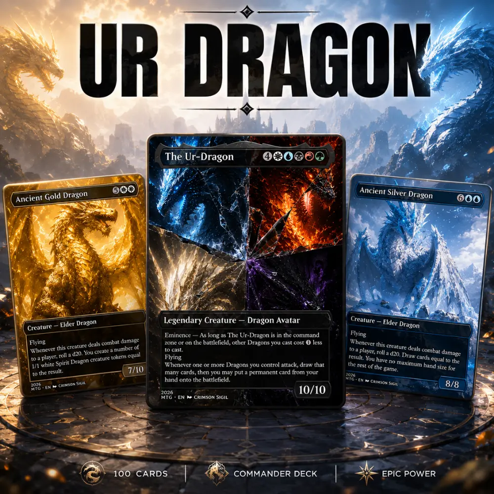 Dragon Tribal MTG Commander Deck 100 Cards – 5 Color EDH Style Trading Card Game, Custom TCG Gift for Card Collectors