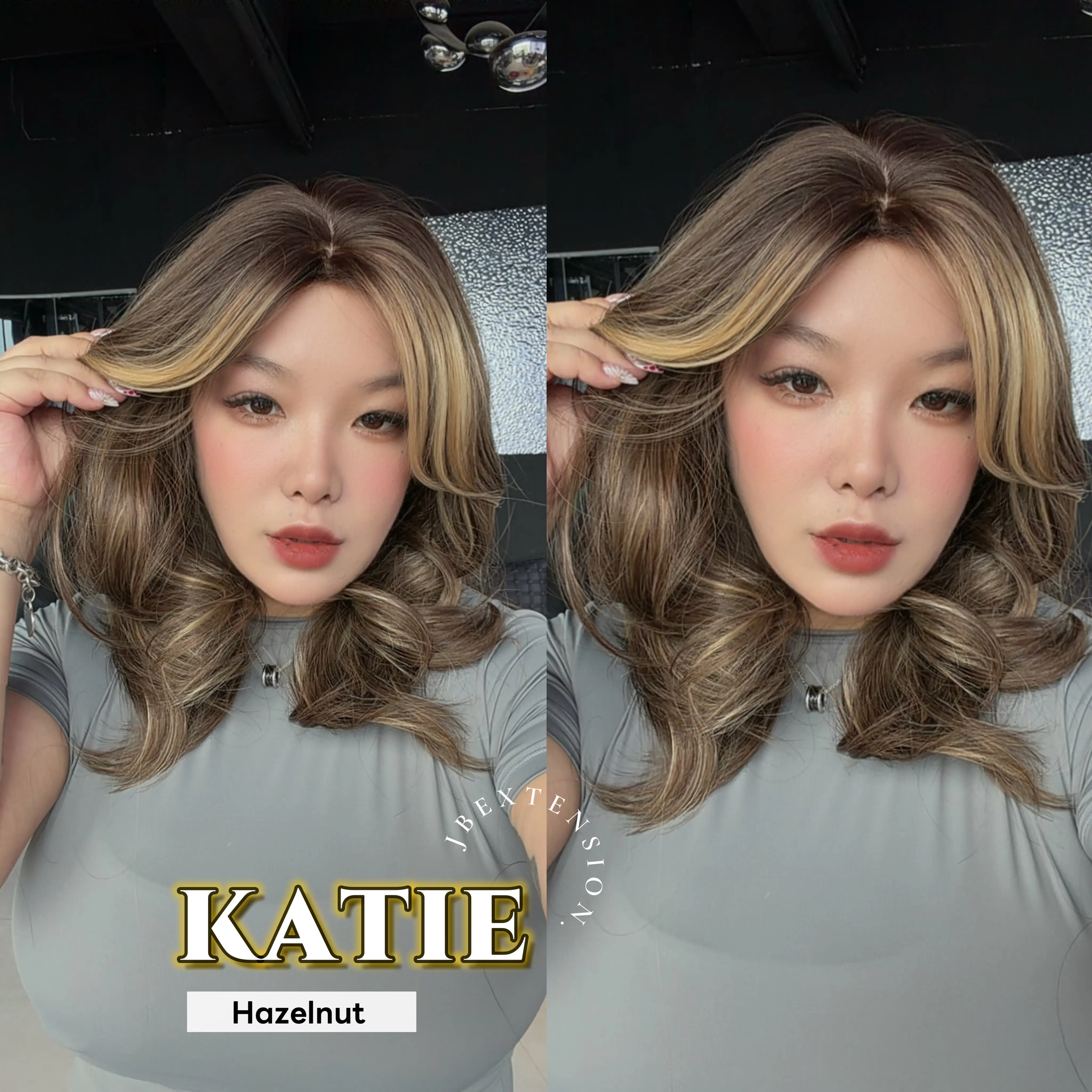 JBEXTENSION 18 Inches Scalpiana Curly 3.5X4 Hard Silky Top Natural Scalp Effect Wig with Bangs KATIE