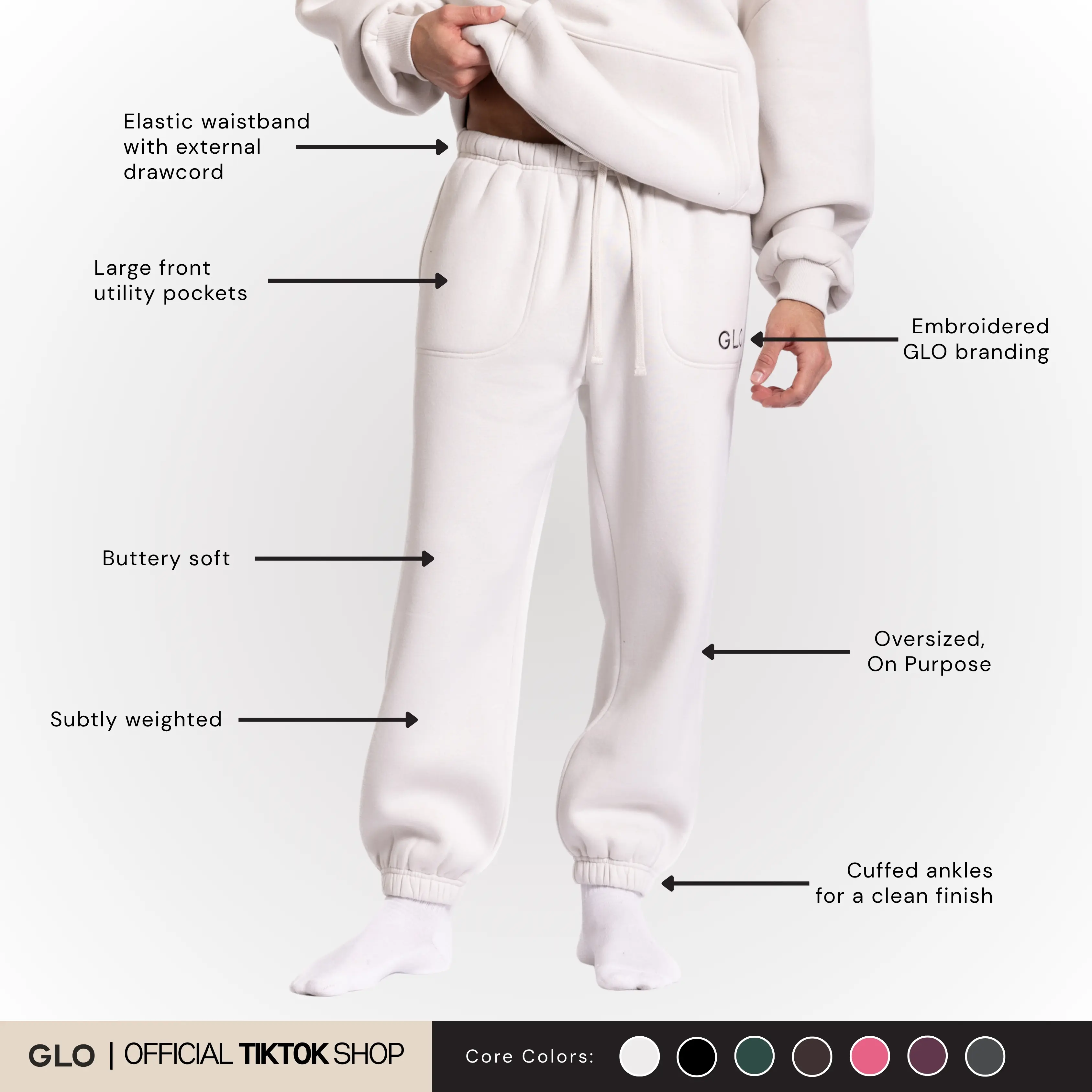 GLO Kingdom Essential Joggers | Christian Streetwear Joggers, Oversized Fit Sweatpants, Heavyweight 360GSM Cotton Fleece,Unisex Outfit