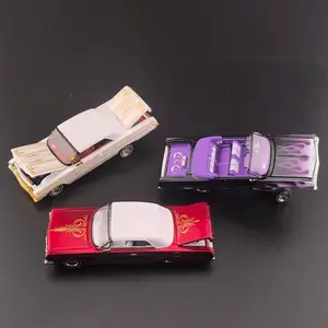 Fine Works 1:64 Chevrolet Impala Lowrider West Coast Style Adjustable Chassis Toy miniature Alloy diecast car model Lowrider Fan