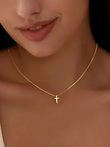 Elegant Cross Necklace for Women, Simple Religious Jewelry, Religious Symbolism, Perfect Gift for Christian Ladies, Daily Wear Accessory
