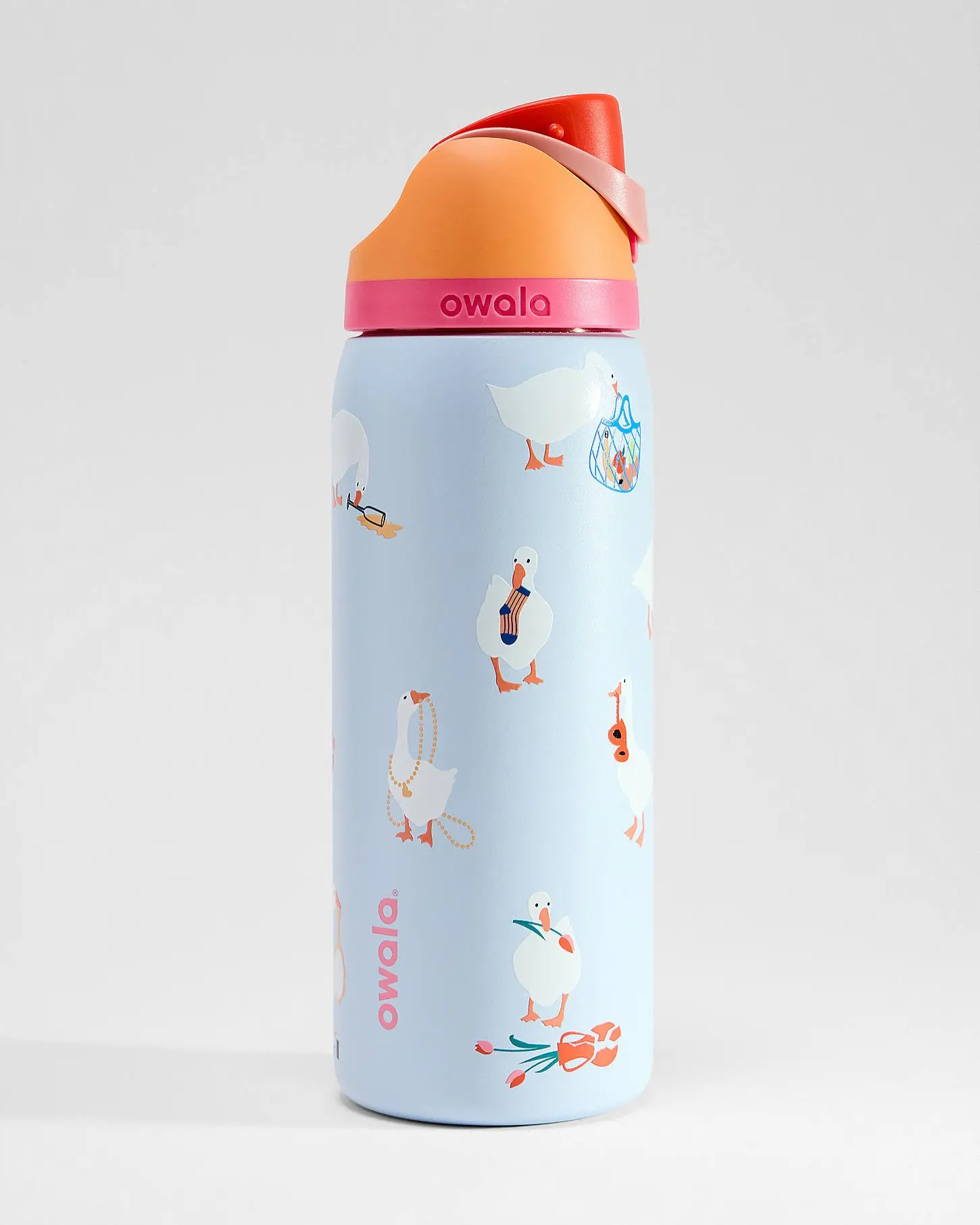 Owala 32oz Modern Reusable Silly Goose Insulated Stainless Steel Water Bottle - Leakproof FreeSip Tumbler with Straw Lid, Loop, Portable for Women's School-Gym Use, Gifts for Adulting Women, Teen Girls, Cute Girly Gifts