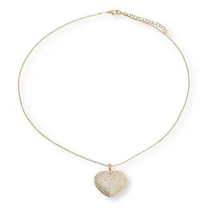 Radiance by Absolute™ Pavé Heart Pendant with 18" Chain
