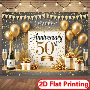 2D Polyester Flat Print Event Backdrop Banner - Party Decorations Banners for Festivals, Carnivals
