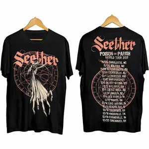Seether 2017 World Tour Poison The Parish Black Rock T-Shirt