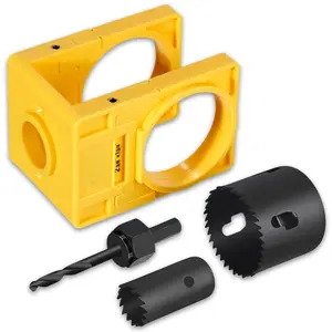 1-3/8" - 1-3/4" Wood Door Lock Installation Set with Guide Template, Hole Saw Kit for Easy Lockset Installation