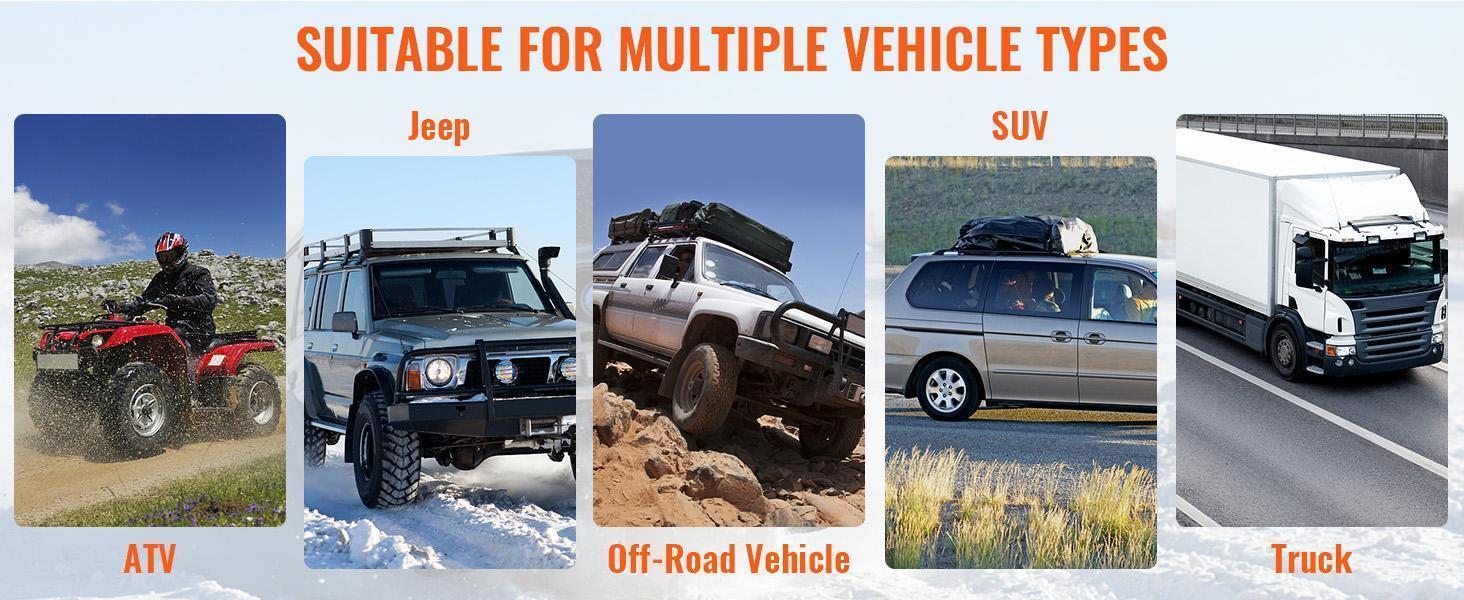 VEVOR Off-Road Recovery Kit, TikTokShopBlackFriday, 3" x 30', Heavy Duty Winch Recovery Kit with 30000 lbs Tow Straps, 44092 lbs D-Ring Shackles, Shackle Receiver, Snatch Block Pulley, Gloves, Storage Bag for ATV Jeep Truck