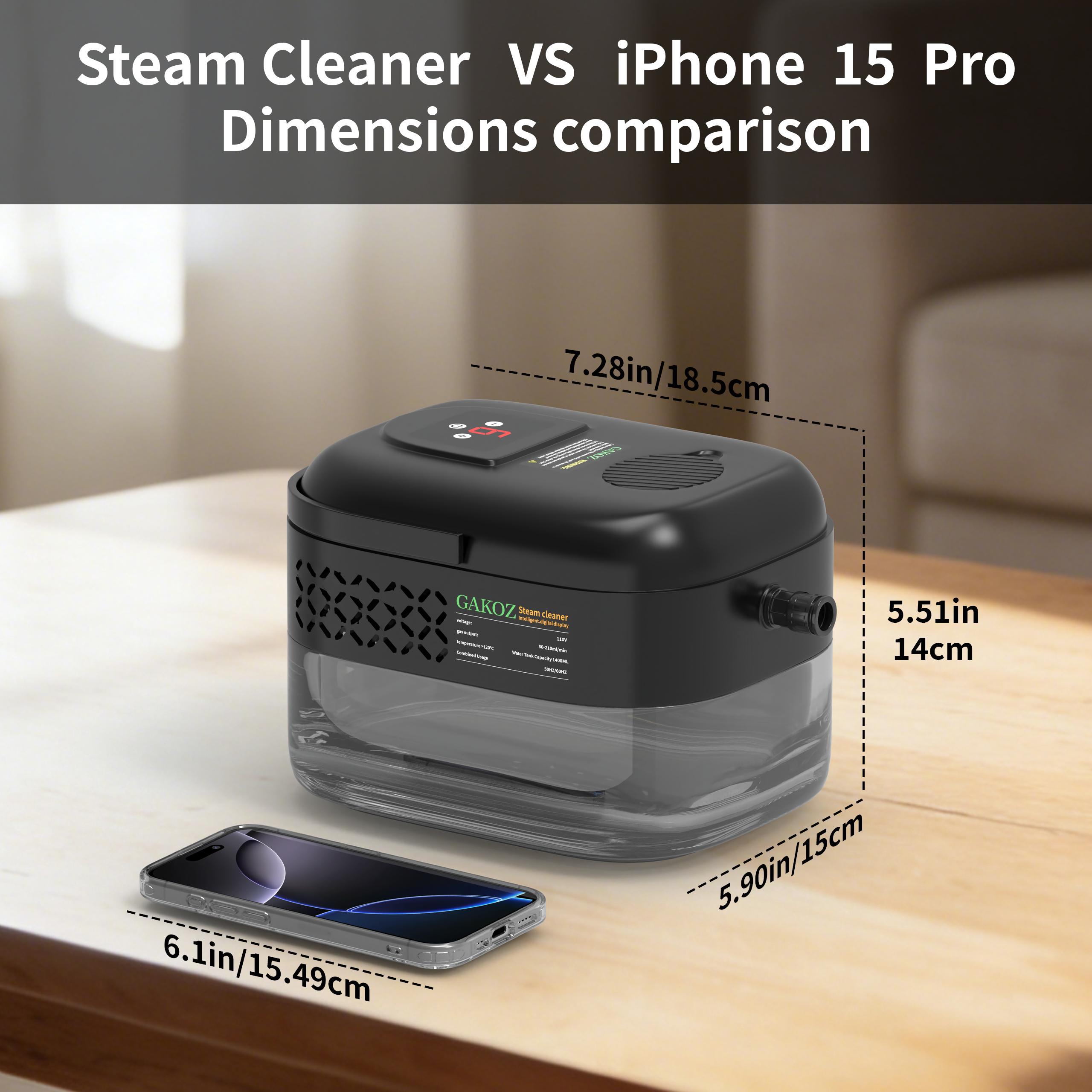 Household portable handheld steam engine with handle to control steam output. Widely applicable, multifunctional and integrated, convenient and fast to use, suitable for various scenarios such as kitchens, cars, dirty floors, bathrooms, etc