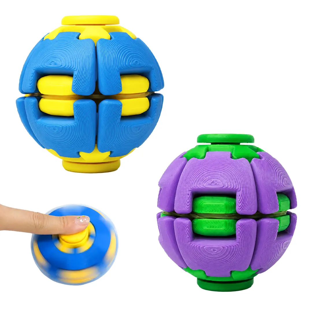 Press & Spin Fidget Ball: Instant Stress Relief Toy for Focus