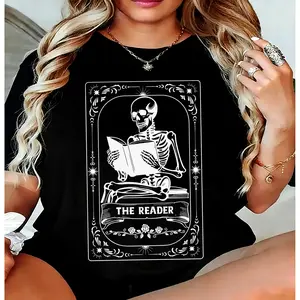 The Reader Tarot Card Shirt, Skeleton Reading Shirt, Unisex Tarot Card Shirt, Book Lover Gift, Bookish Gift,Tarot Lover Gift