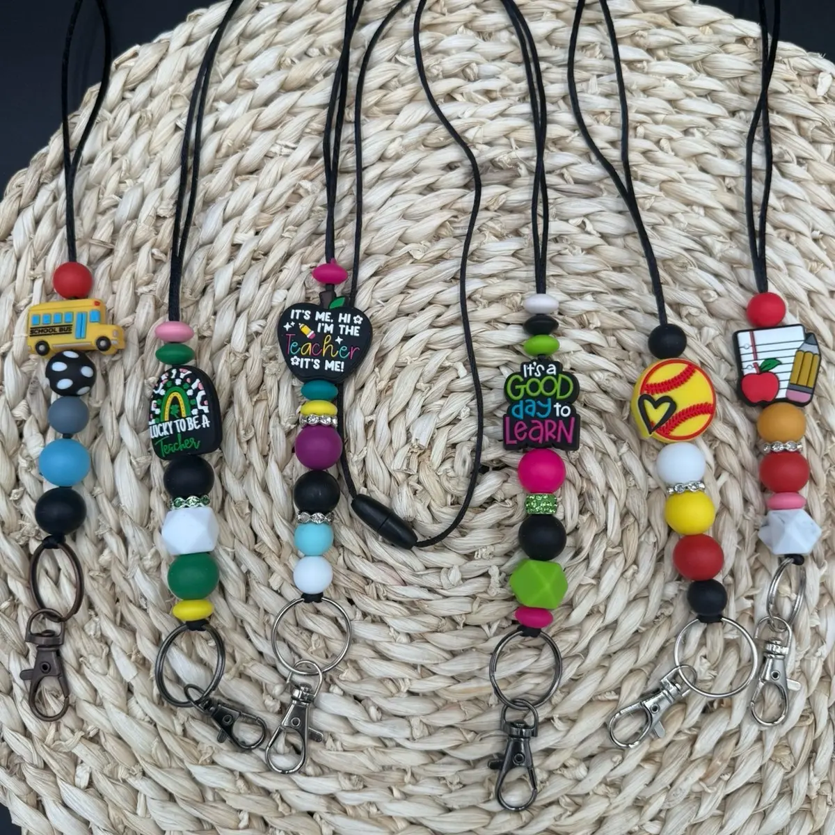 Silicone Bead Lanyard with Breakaway Clasp