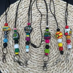 Silicone Bead Lanyard with Breakaway Clasp
