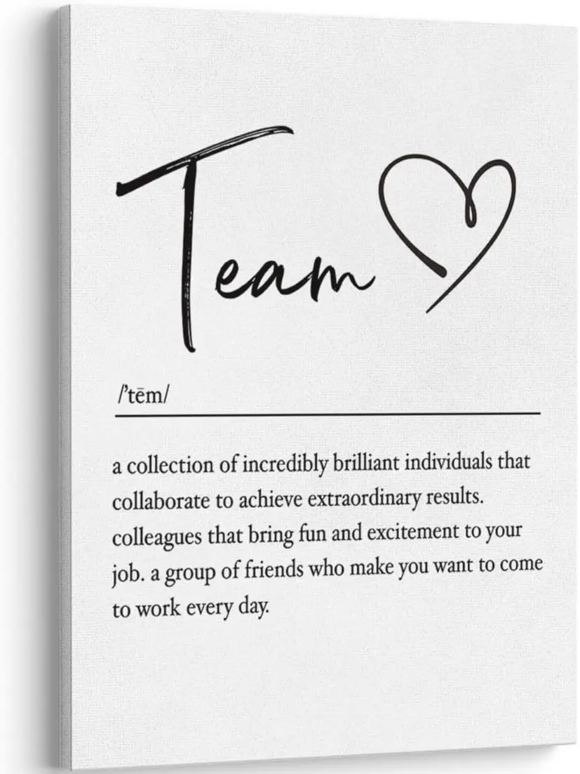 Team Definition Framed Poster Teamwork Wall Art for Office Decor, Office Artwork Wall Decor, Office Wall Decor SHJY-00332 Ornaments Print Artistic Decoration Paintings
