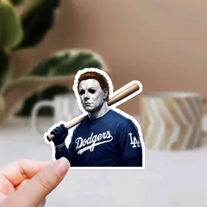 Dodgers Fan Ghostface Michael Myers Baseball Glossy Sticker World Series