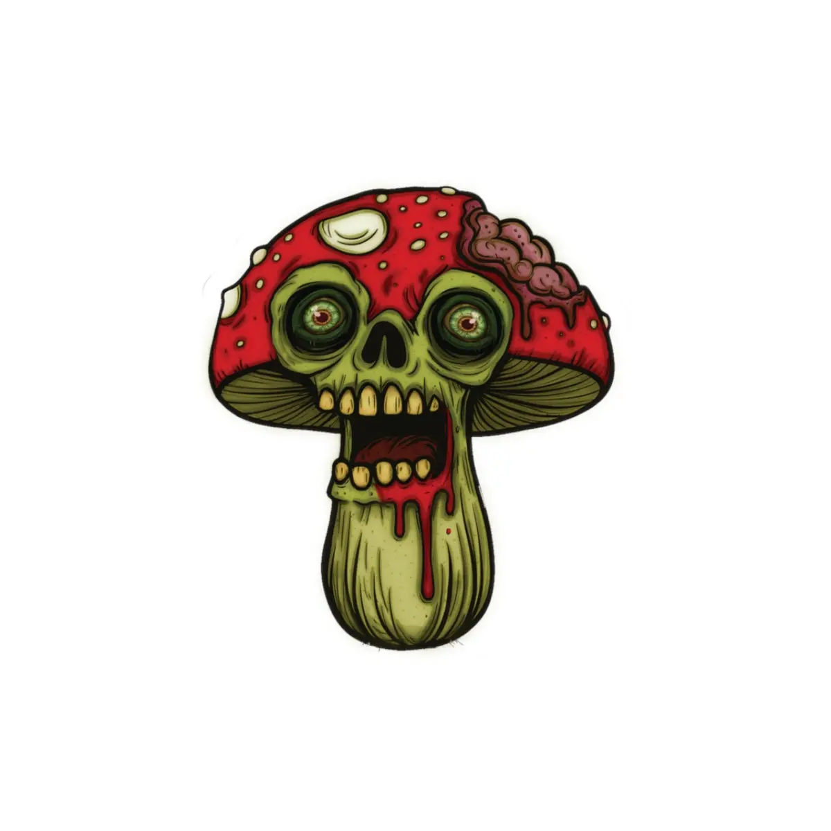 Spooky Gothic Mushroom Kiss-Cut Stickers | Halloween Decor, Laptop Accessories, Gift for Dark Art, Funky Art Stickers, Quirky Decoration