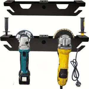 Angle grinder stand, angle grinder rack, grinder storage rack, rack with rope, wall-mounted stand, power tool storage, Power Tool Organizer, suitable for cutting and polishing machines, grinding wheels, garage and workspace, shop, home