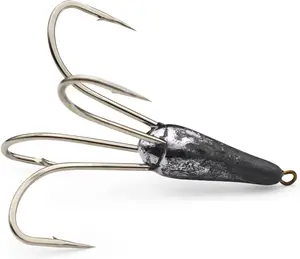 Snagging Weighted Treble Hooks: Large Fishing Hooks in 3 Sizes (1.05oz, 1.76oz, 2.46oz)