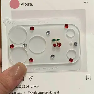 Cute Cherry Sparkle Lens Protection Film for Apple iPhone 17 Pro 17 Pro Max Shiny Diamond Lens Cover, Phone Camera Protector, Accessories