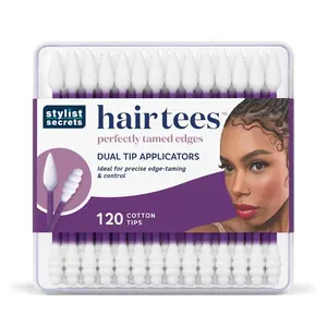 Classic Hair Tees Dual Tip Applicators Pointed and Rounded Swab for Precise Edge Taming Control Multifunctional Beauty Needs 120 Cotton Tips Haircare Smooth