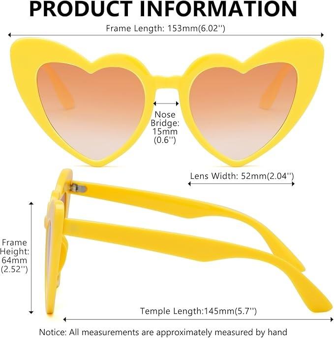 Trendy Heart-Shaped Sunglasses – Retro Fashion Shades for Women & Girls | Cute Oversized UV Protection Glasses in Black, Red & White | Statement Accessory for Festivals, Beach & Daily Wear