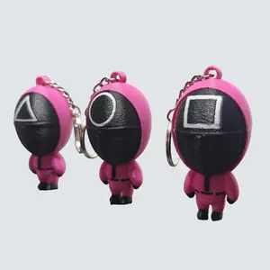 Squid Games Mini Figurine Keychains - Detailed 3D-Printed Design, Lightweight & Sturdy PLA, Perfect for Fans and Collectors