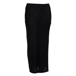 Black Viscose Knit Long Slip Skirt Under Dress