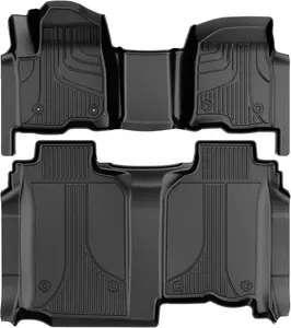 Floor Mats for 2019-2026 Chevy Silverado 1500 / GMC Sierra 1500, 2020-2026 Silverado/Sierra 2500HD / 3500HD Crew Cab, 1st & 2nd Row All Weather Liners Truck Accessories Car Accessory