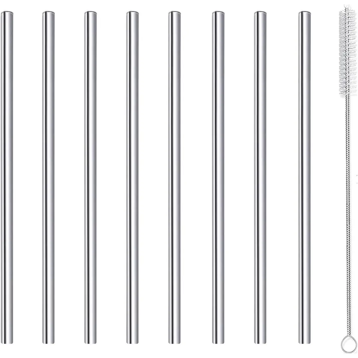 Straws Short Stainless Steel Straw 6 Inch,  Metal Small Mini Bar Drinking Straws Set with Cleaner Brush for  Rock Gin Glass Coffee Mason Jar Tumblers Juice Box,  8 count