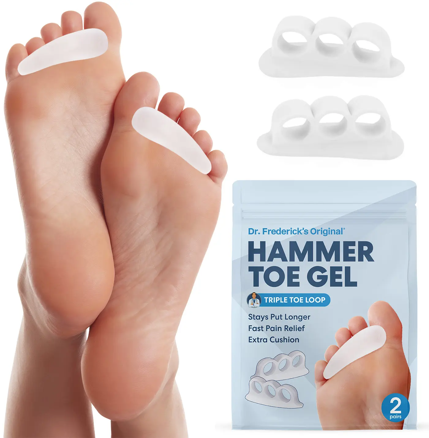 Unisex Doctor-Developed Quality Hammer Toe Straightener Gel Sleeves - Durable & Reusable Medical Cushions for Adults, Toe Alignment Support, Effective Relief, Friction-Free Sports & Daily Walking Aid