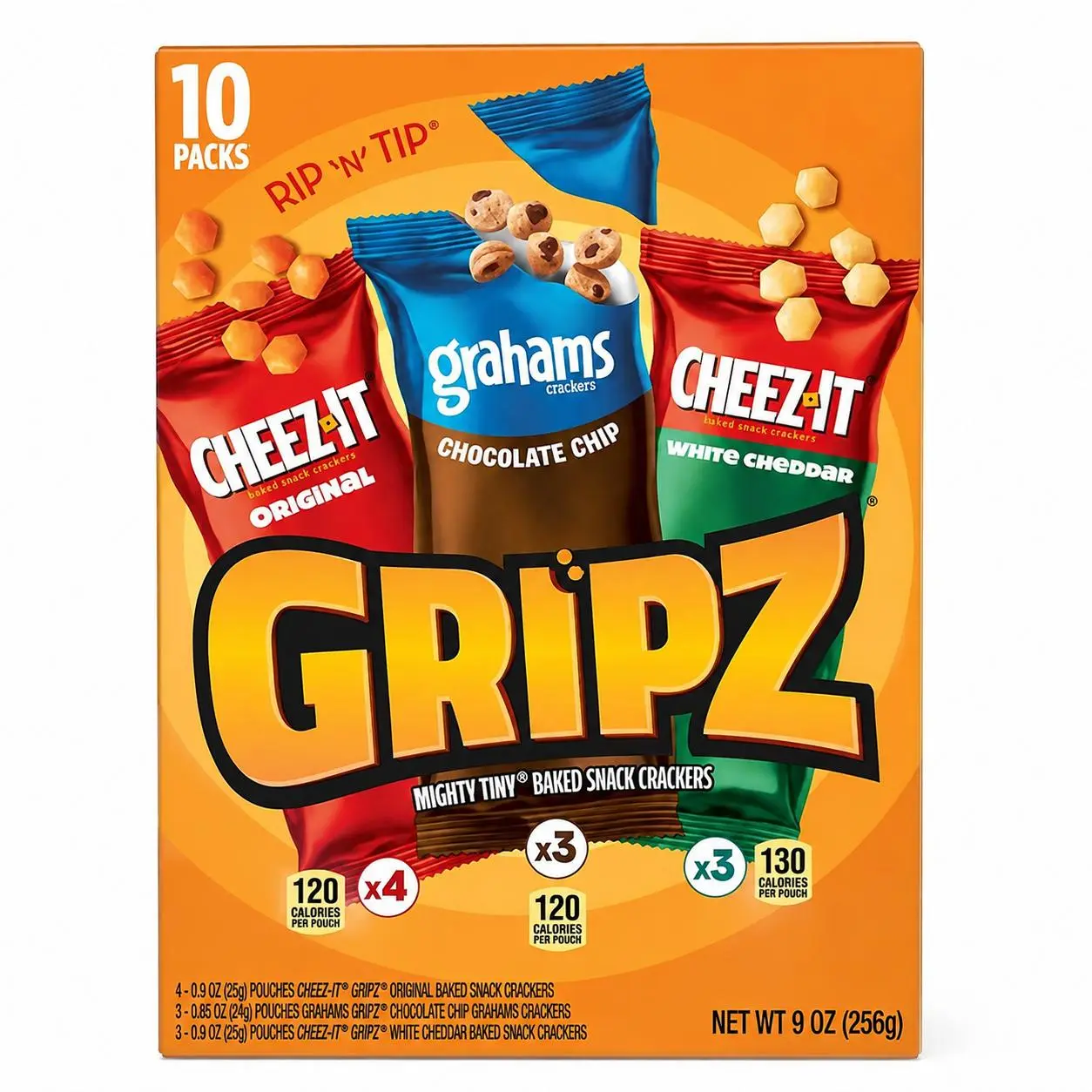 Cheez-It Gripz Original Baked Snack Crackers, Mini Crackers, 10 Count