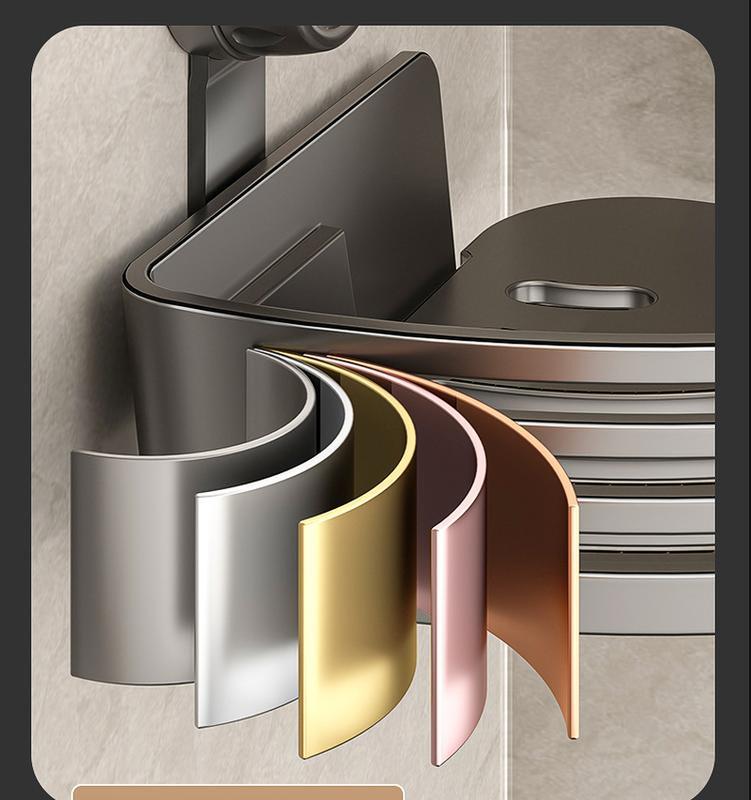 3-Pack Gun Gray Plastic Triangle Suction Cup Shower Caddy 3-Tier Corner Shelves No Drilling Bathroom Storage Rack 40Lbs Load Capacity with 6 Towel Bar Hooks