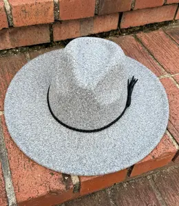Wide Stiff Brim Granite Fedora - Unisex Adjustable Cotton & Polyester Hat with 10cm Brim & 12cm Height - Sun Protection Fashion Accessory