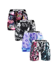 4Pcs Men's Underwear Boxers Comfortable Fitted Breathable Sporty Boxershort Fashion Printed Mens Underpanty Daily Wear