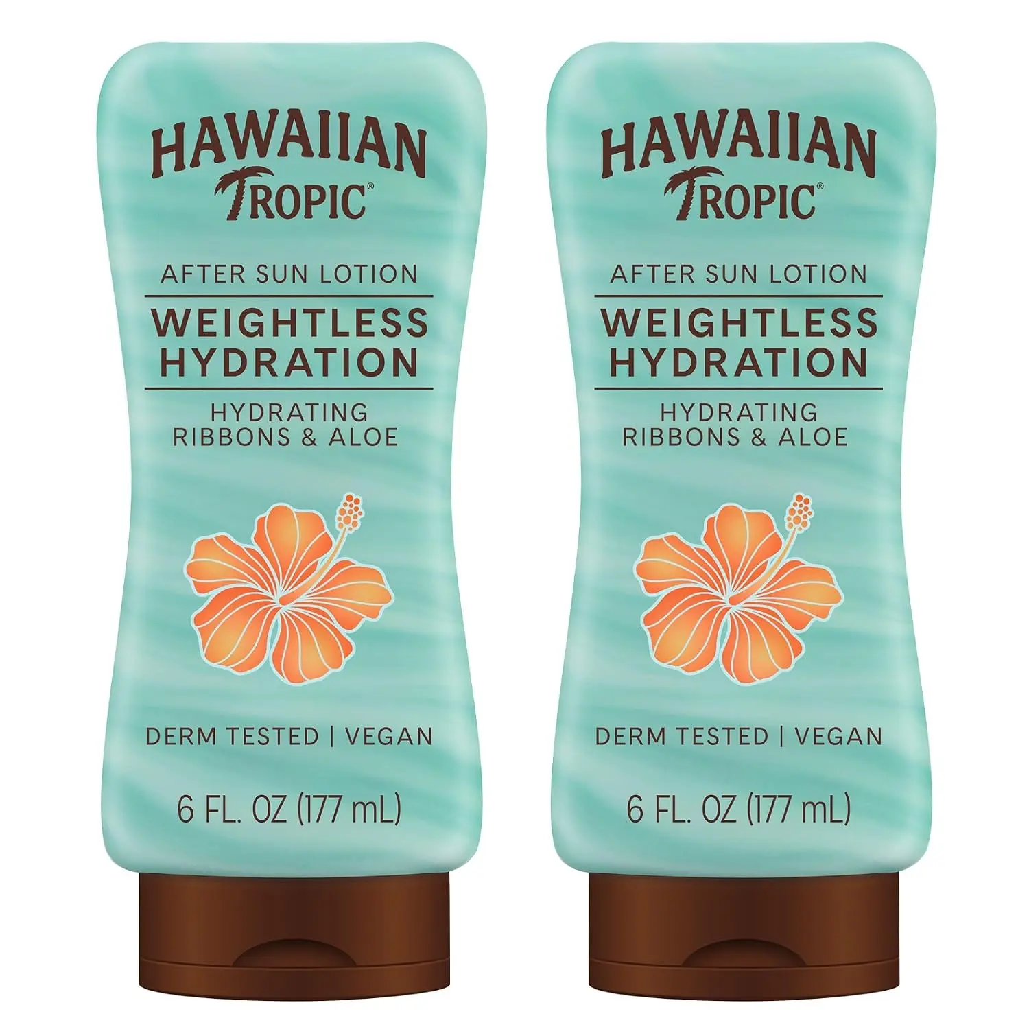 Hawaiian Tropic Weightless Hydration After Sun Aloe Lotion, 6 fl oz Twin Pack (6 fl oz Each) - Moisturizing After Sun Care Product