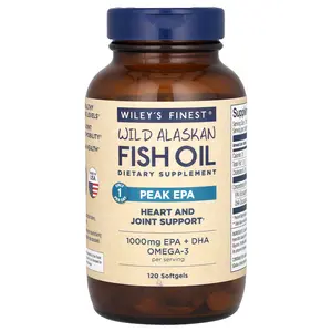 Wiley's Finest Wild Alaskan Fish Oil, Peak EPA, 120 Softgels